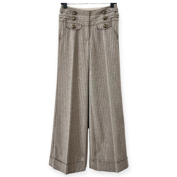 Anthropologie Pants - Anthropologie Taikonhu Wool blend Striped Herringbone Lined Wide Leg Pants (Cc)